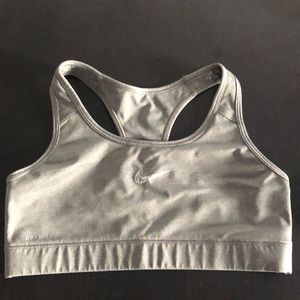 Gray Nike sports bra